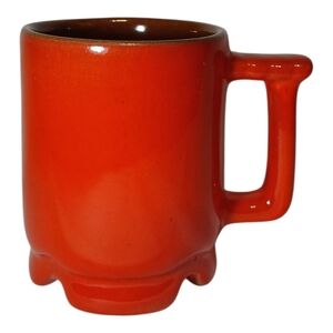 Vintage 1965 Frankoma Pottery Plainsman Flame C1 red coffee mug